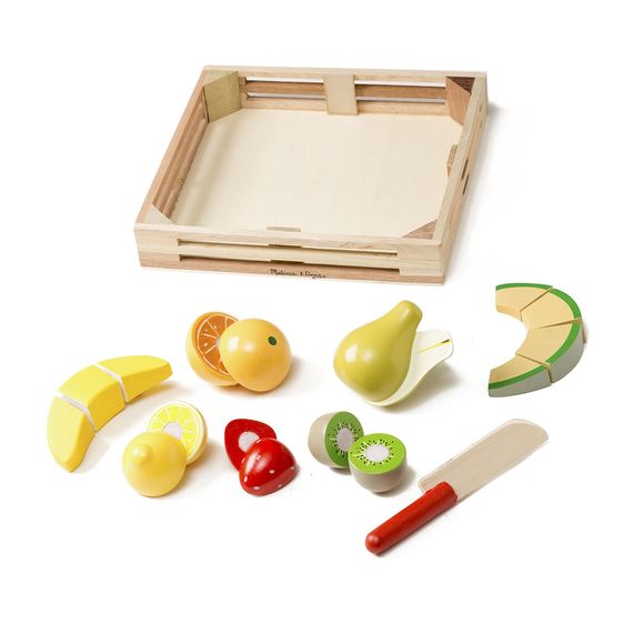 wooden cutting fruit set