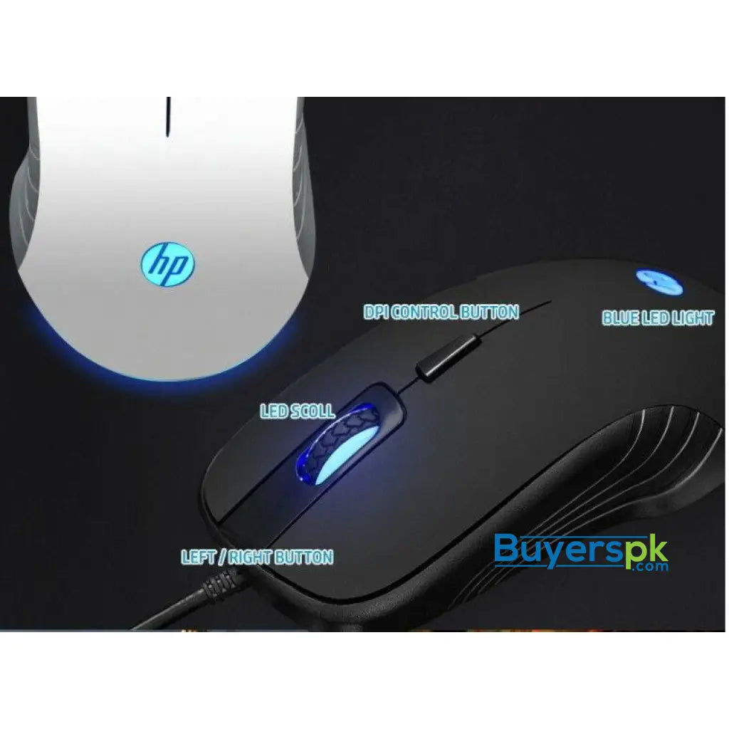 Hp G100 Wired Optical Usb Gaming Mouse 2000Dpi White/black E-Sports Games  Office Wired Mice – BuyersPK.com