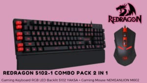 Redragon S102-1 Combo Pack 2 in 1 (gaming Keyboard S102 Yaksa + Gaming Mouse Nemeanlion M602)