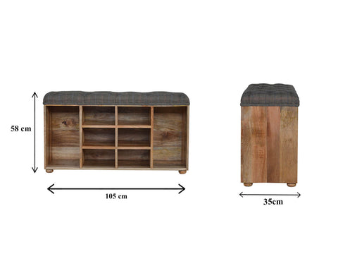 Bien-aise, meubles à chaussures en bois massif avec 6 compartiments.