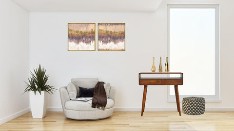 Bien-aise, une table de console en bois incurvée massif.