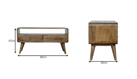Bien-aise, table basse design et tendance en bois de manguier massif.