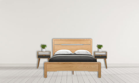 Table de nuit en bois massif avec un tiroir 