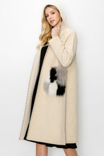 Load image into Gallery viewer, Stella Sweater Knitted Coat with Faux Fur Pockets