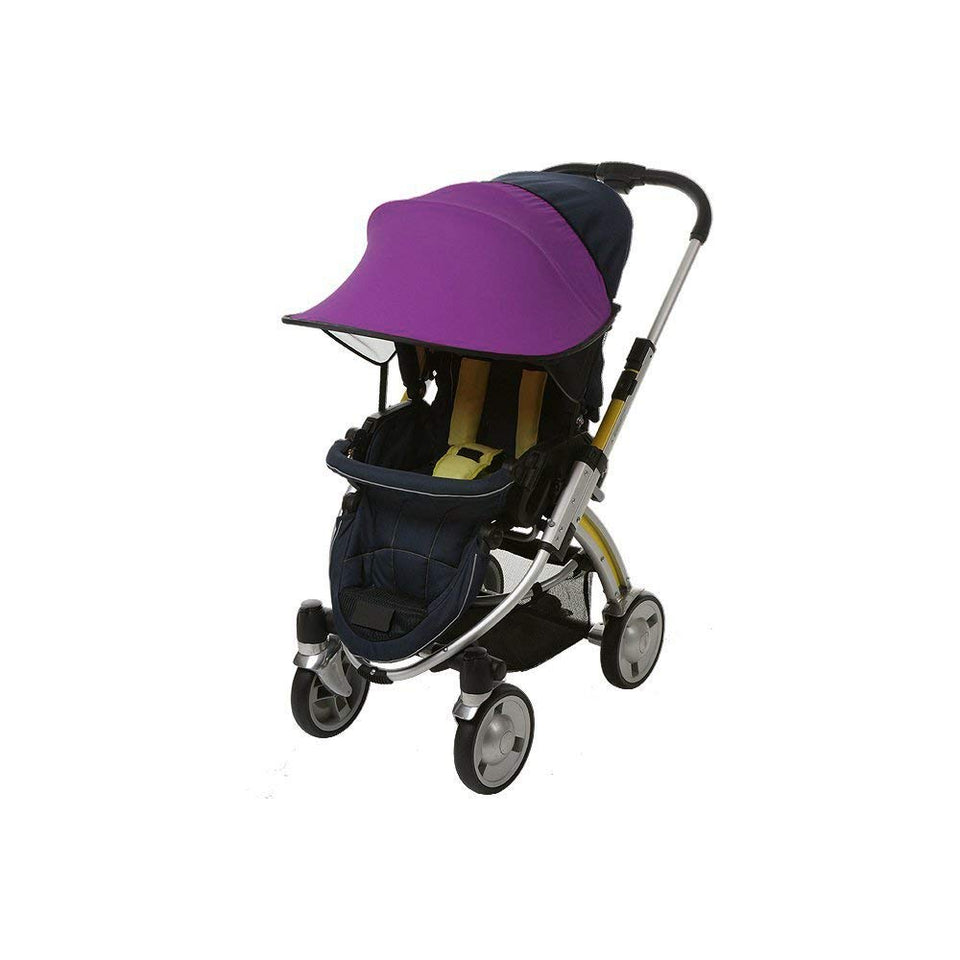 purple stroller with car seat