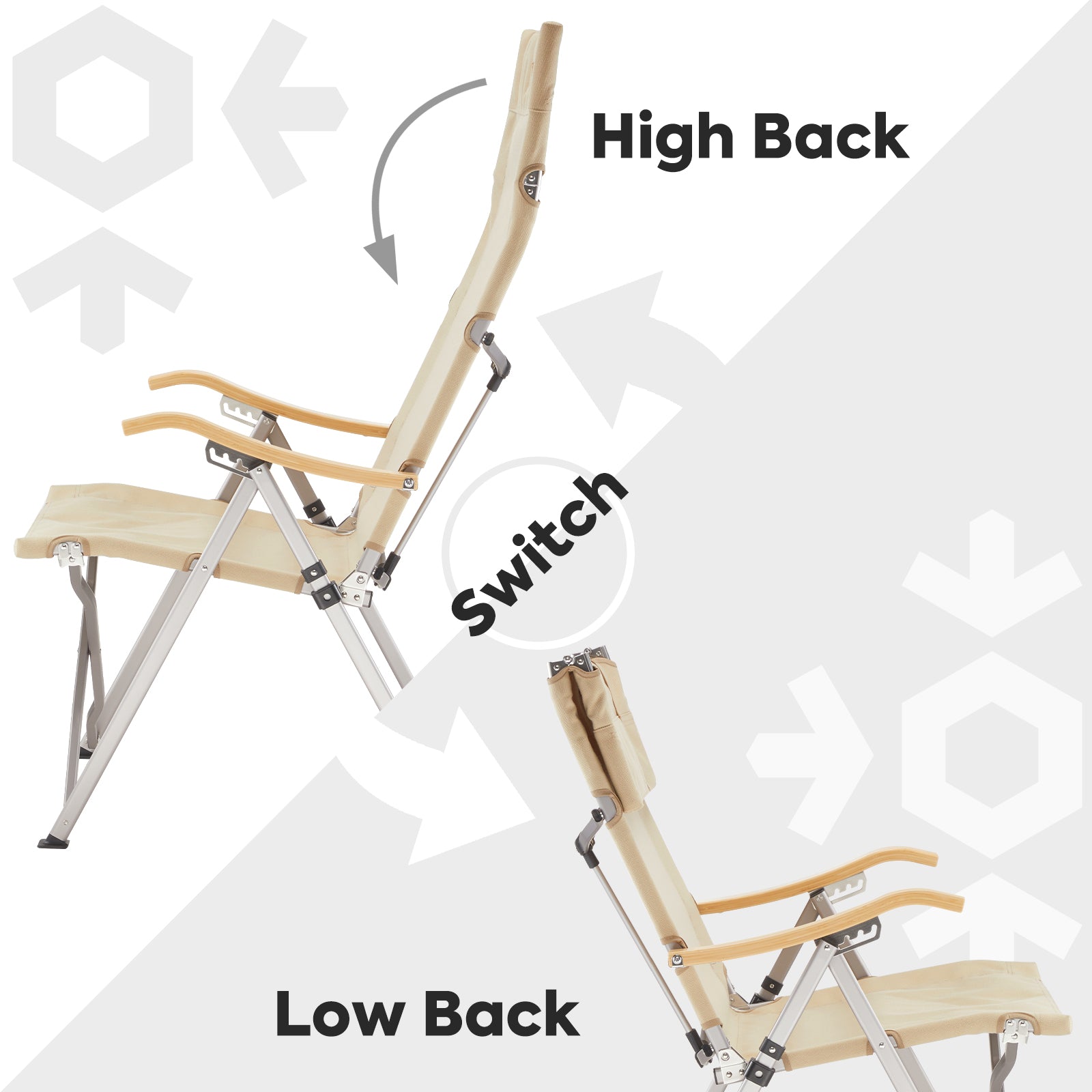 Ha1600 4 Positions Adjustable Camping Chairs for Outside | ICECO - Image 7