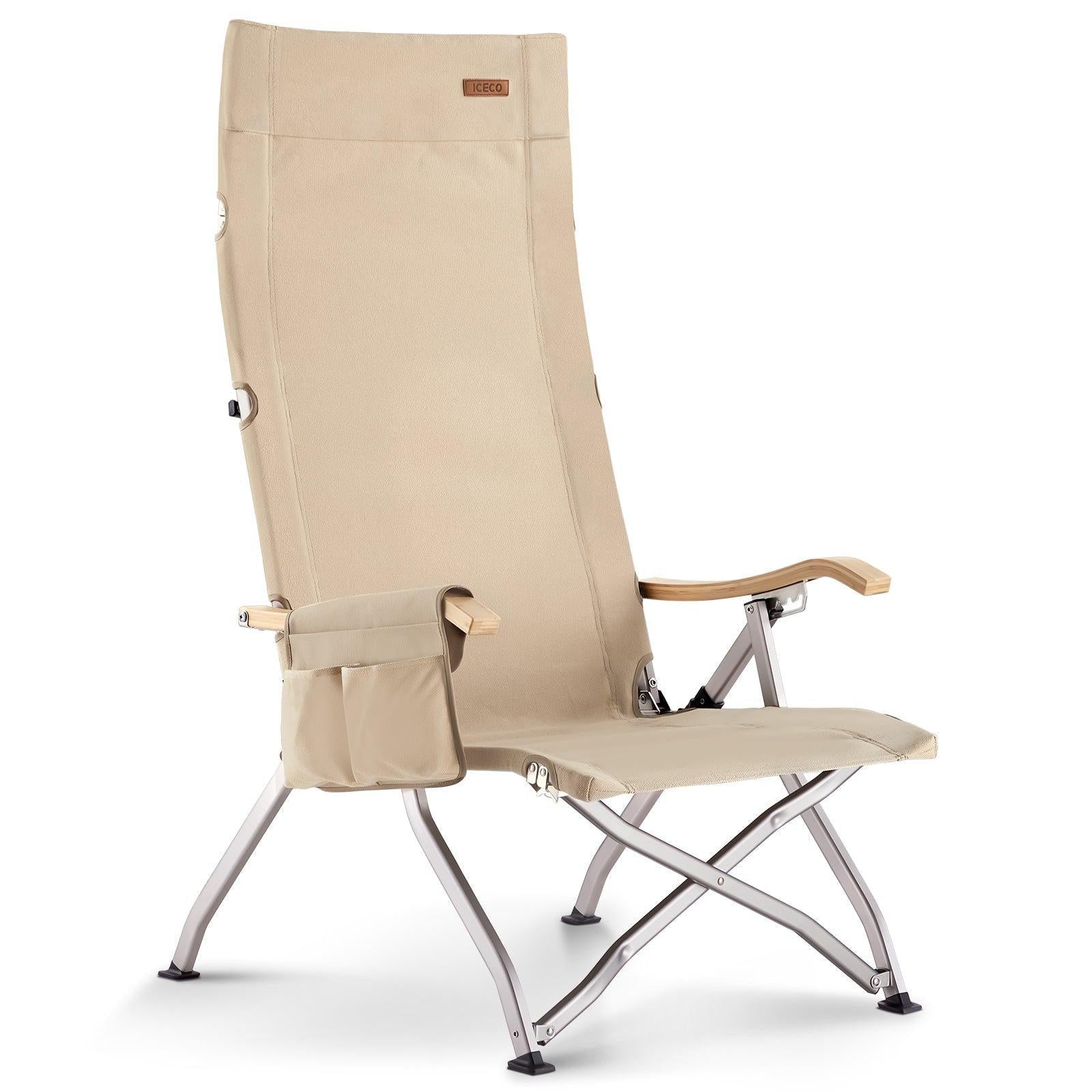 ICECO Ha1600 Adjustable Camping Chairs, High-Back Heavy Duty