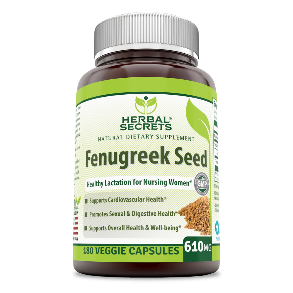 Herbal Secrets Fenugreek Seed - 610 Mg, 180 Veggie Capsules