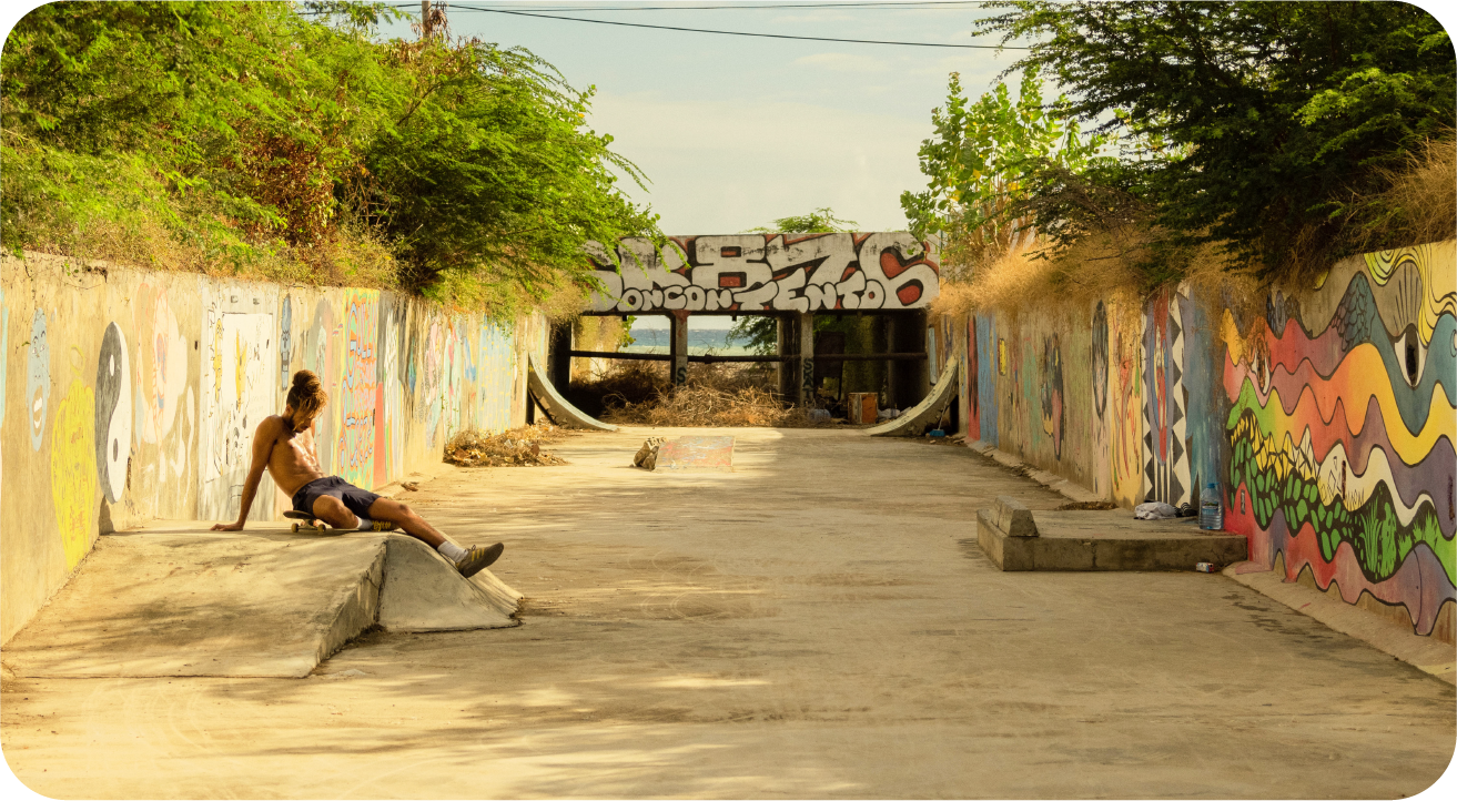 Shama at a skate park