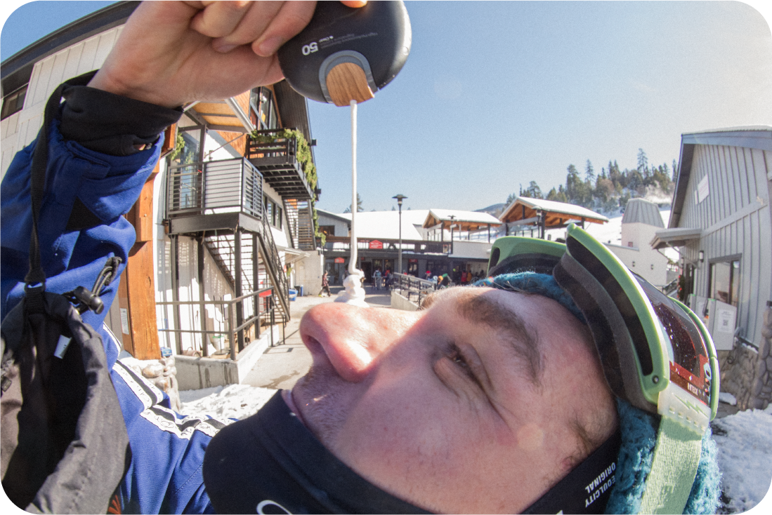 Man applying sunscreen to nose