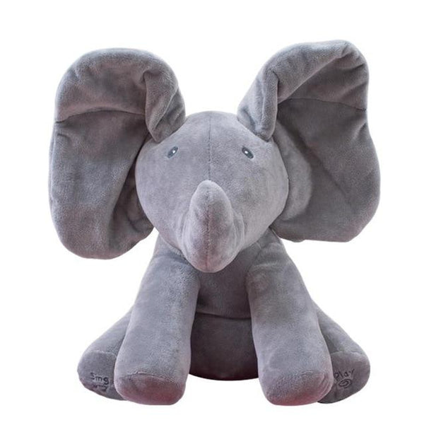 toy elephant that plays peek a boo