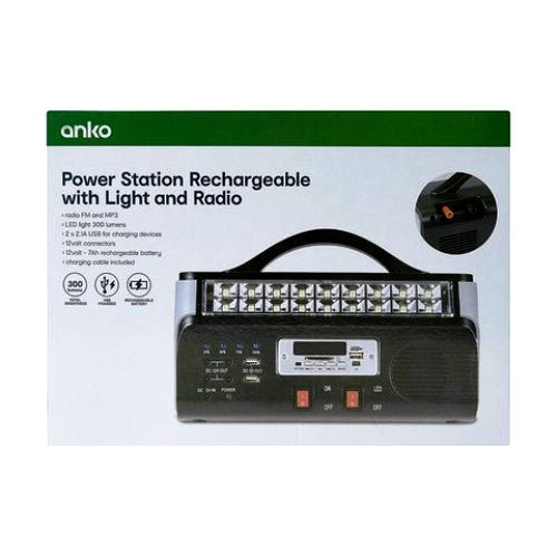 Anko Rechargeable Power Station with Light and Radio – TheITmart