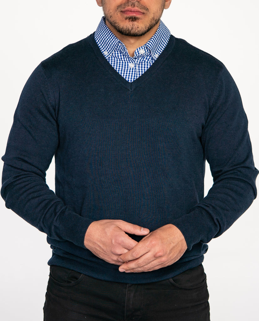 collared shirt with sweater