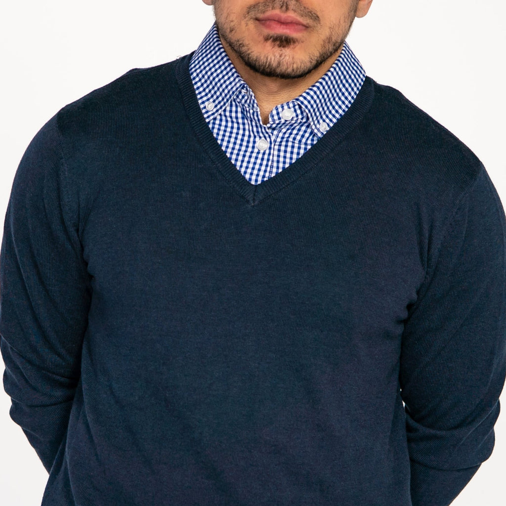 sweater with collared shirt