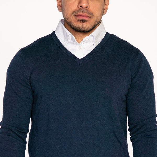 mens collared shirt with sweater