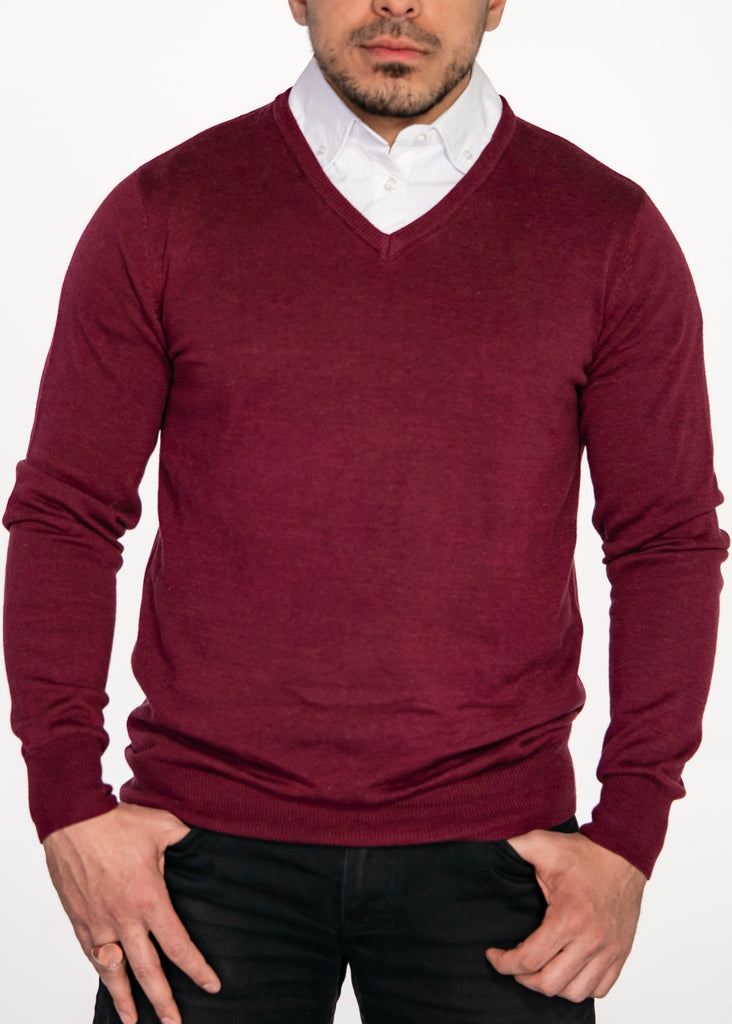 burgundy red shirt