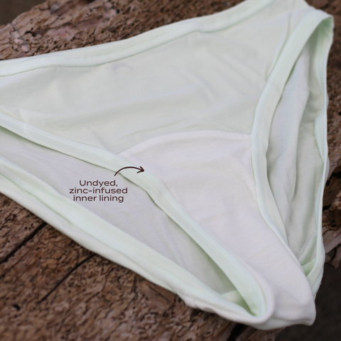 White-like, undyed inner lining infused with zinc-oxide