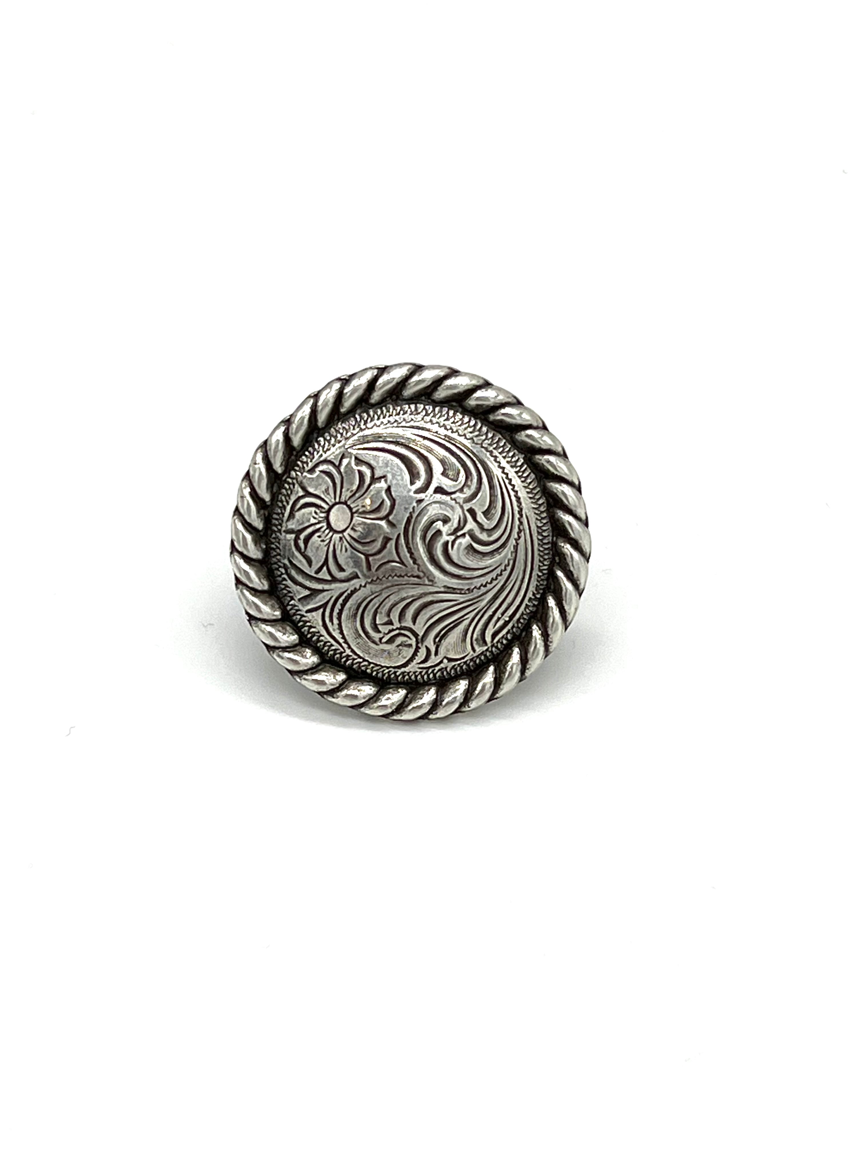 Antique Silver Circle Wild Rag Slide