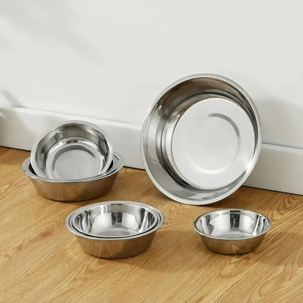 Large Capacity Dog Bowl Stainless Steel Pet Feeding Bowl Cat and Dog Food Drinking Bowl Metal Feeder Bowl Durable and Cheap Vraiment-chat