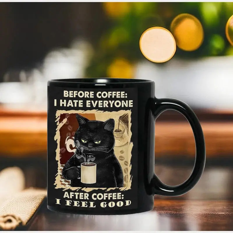 That what I do Black Cat Coffee Mug , 11oz Sublimation Ceramic Tea Cup,Drink Beer Mugs,Milk Cups Surprised Gift Vraiment-chat