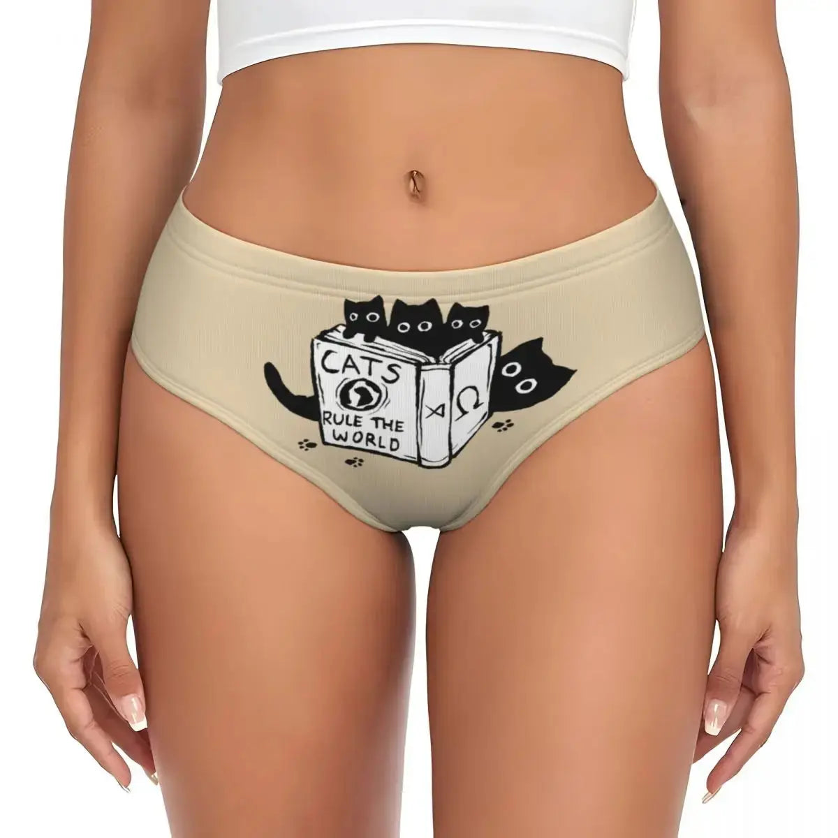 Custom Women Black Cat What Panties Underwear Female Comfort Briefs Underpants Vraiment-chat