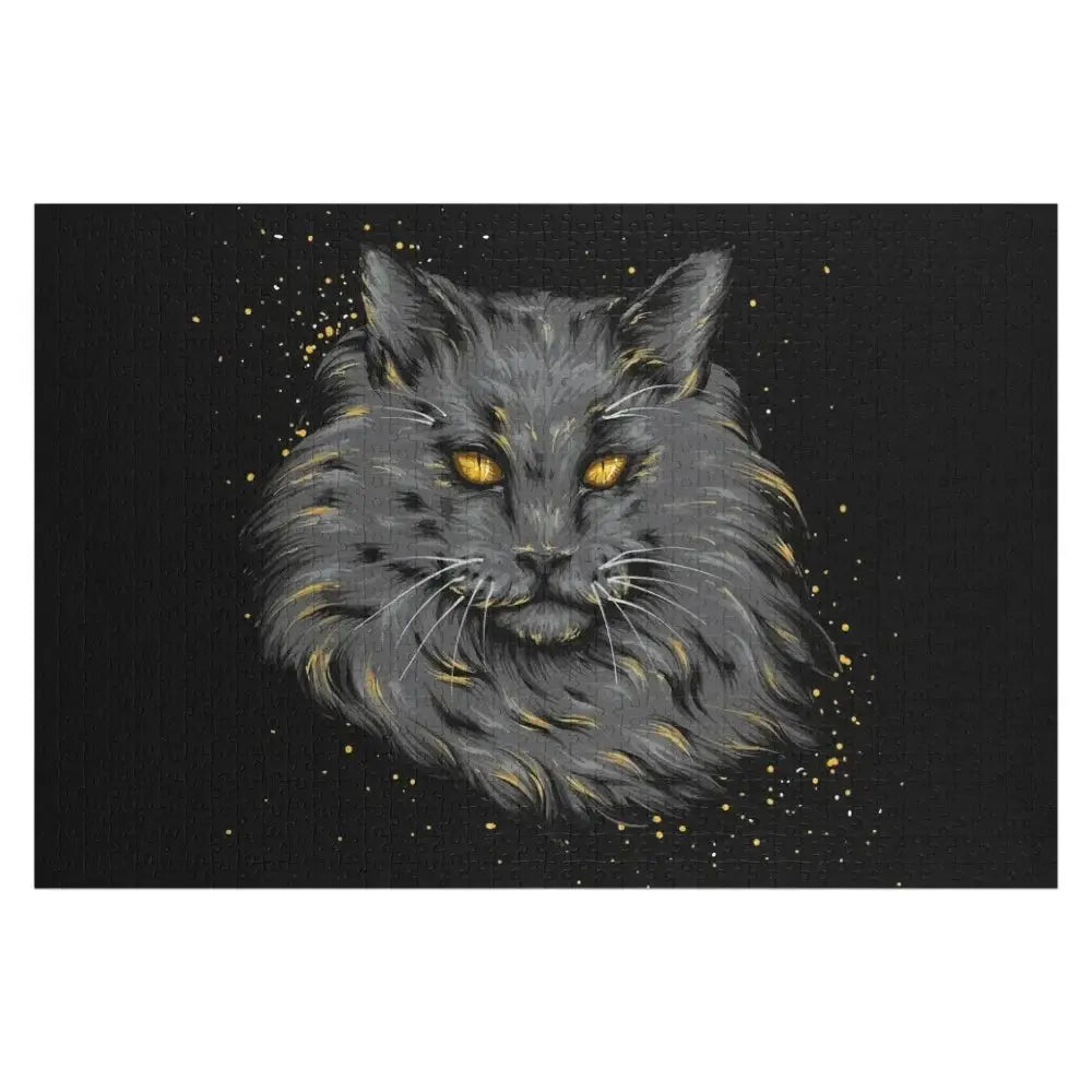 Black long hair cute kitten with gold eyes Jigsaw Puzzle Personalized Gifts Personalized Gift Married Puzzle Vraiment-chat