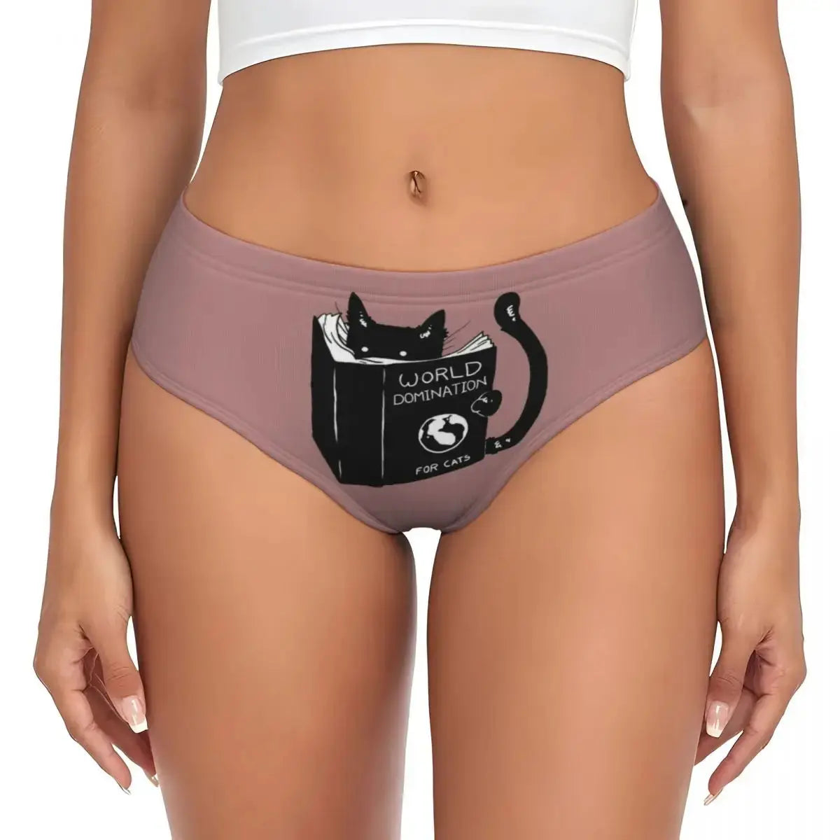 Custom Women Black Cat What Panties Underwear Female Comfort Briefs Underpants Vraiment-chat