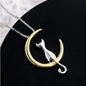 pendentif chat sur la lune