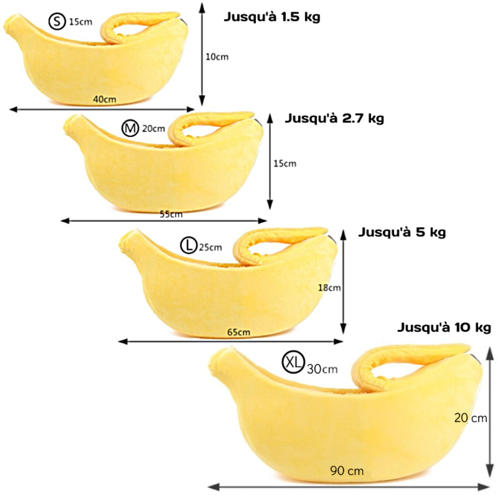 dimensions panier pour chat banane
