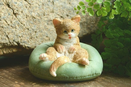 chat assis sur un coussin