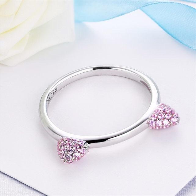 Bague Chat En Argent Avec Oreilles Roses Vraiment Chat