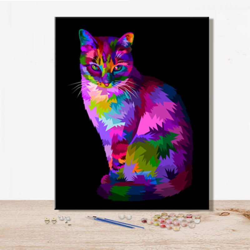 Peinture Par Numero Chat Multicolore Vraiment Chat