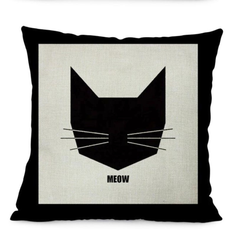 Housse De Coussin Chat Geometrique Meow Vraiment Chat