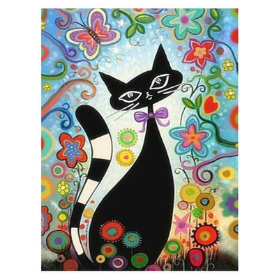 Peinture Par Numeros De Chat Noir Et Papillon Vraiment Chat