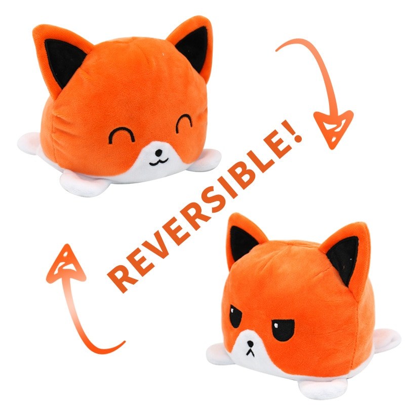 Peluche Reversible Chat Orange Vraiment Chat