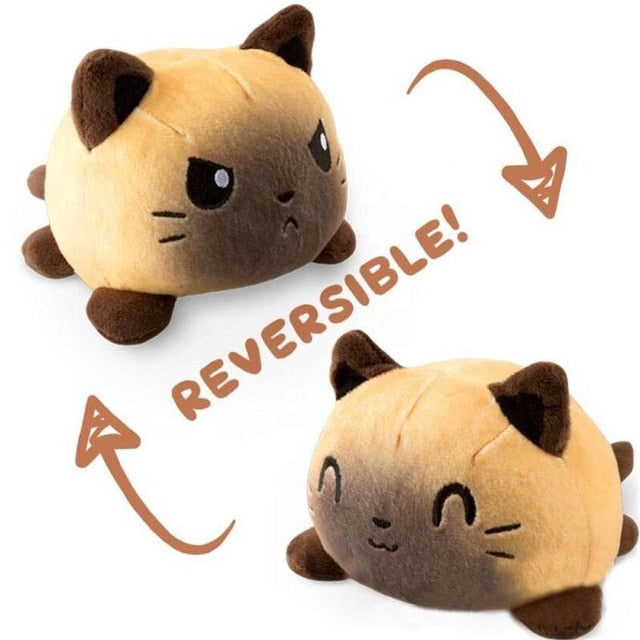 Peluche Reversible Chat Siamois Vraiment Chat