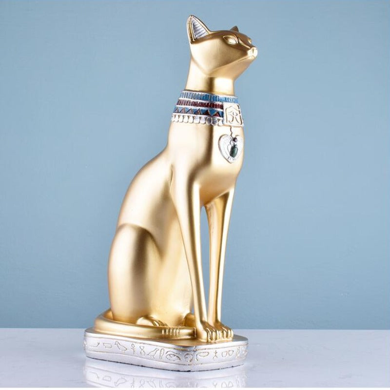 Grande Statue De Chat Egyptien Doree Vraiment Chat