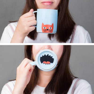 Sticker Pour Tasse Chat Bouche Ouverte Vraiment Chat