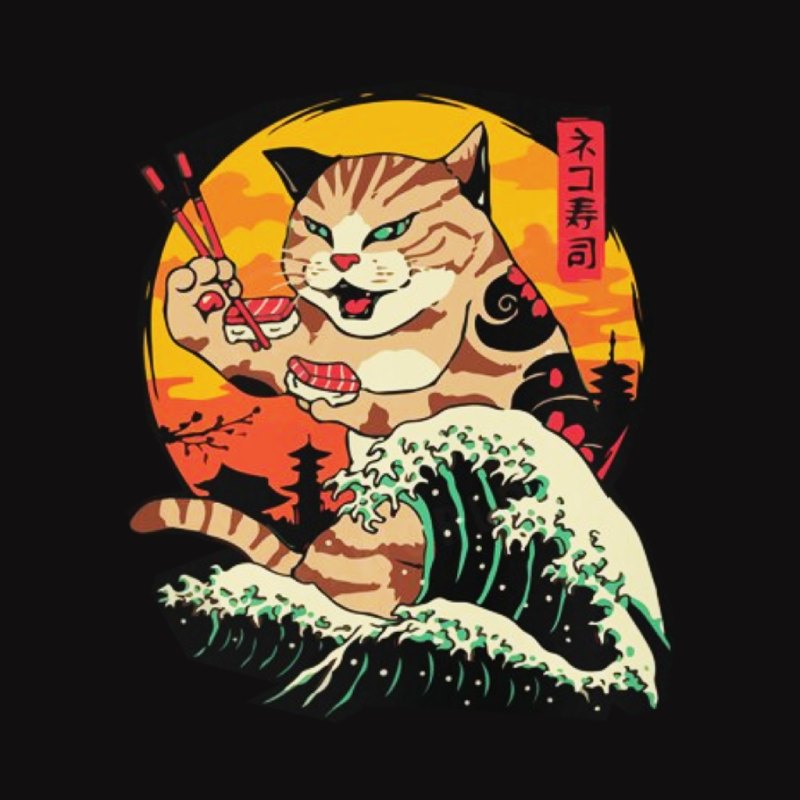 T Shirt Chat Qui Mange Des Sushi Vraiment Chat