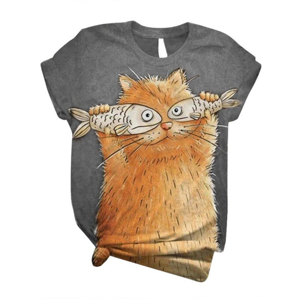 T Shirt Chat Aux Yeux De Poissons Vraiment Chat