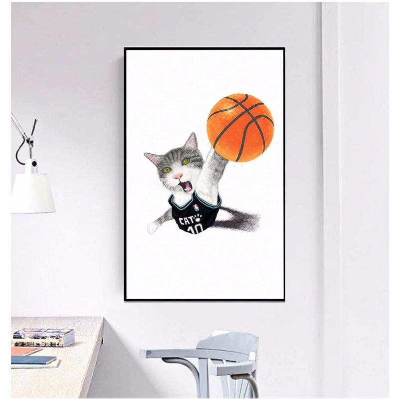 Poster Chat Humour Basket Ball Vraiment Chat