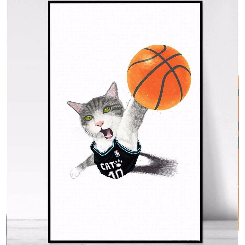 Poster Chat Humour Basket Ball Vraiment Chat