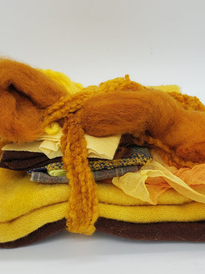 SUNFLOWERS 1 - 10 OZ Bundle - 100% Wool for Rug Hooking & Wool Applique - DESTASH