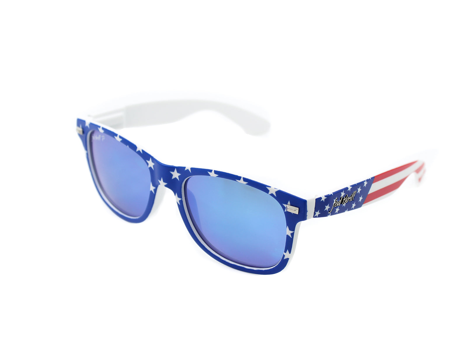 Americans - USA Flag/ Mirrored Sky Blue Polarized – Fed Thrill Sunglasses
