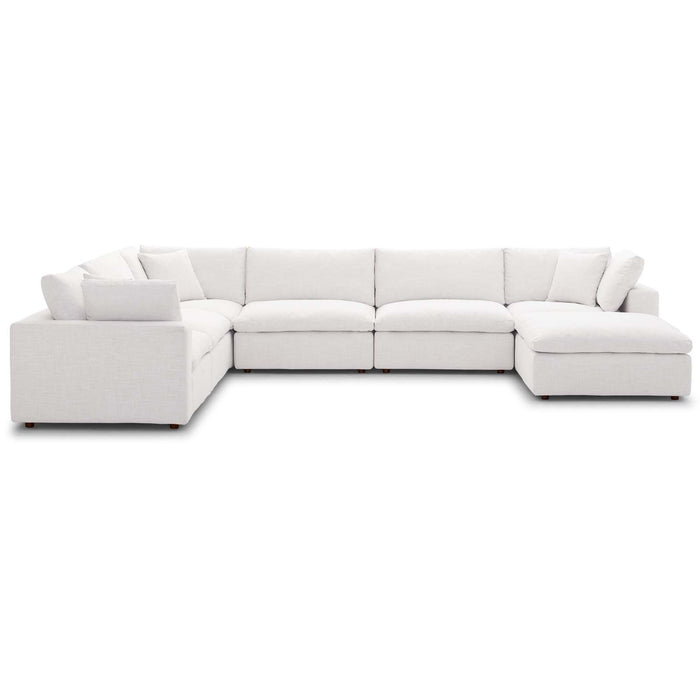 Modway Commix Down Filled Overstuffed 7 Piece Sectional Sofa Set In Beige
