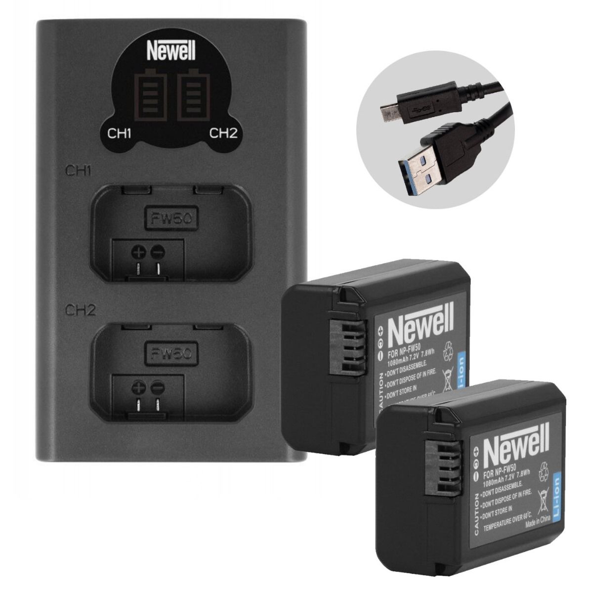 Sony NP-FZ100 2 Battery Pack with Beston Dual USB Charger Kit