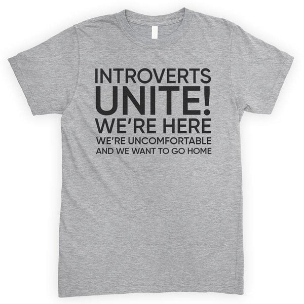 Introverts Unite Sarcastic Nerd Loner Funny Humor Adult Mens T-Shirt Apparel - Fresh Brewed Tees