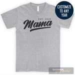 Mama Est. 2020 (Customize Any Year) Heather Gray V-Neck T-shirt
