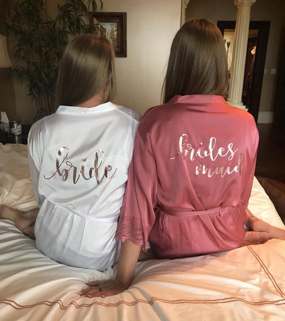 bride and bridesmaid robes set