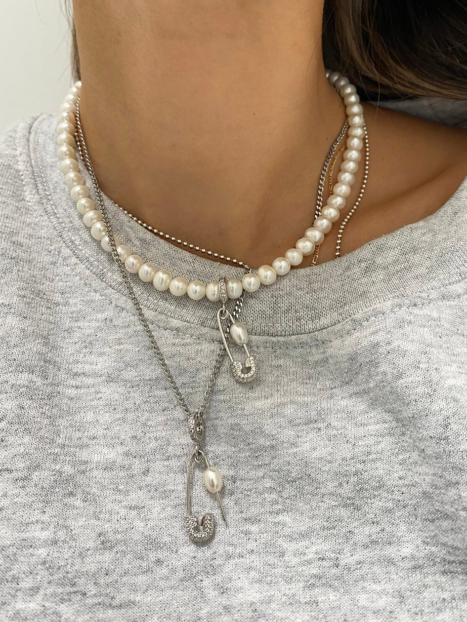 One Line Pearl Necklace – ForHER